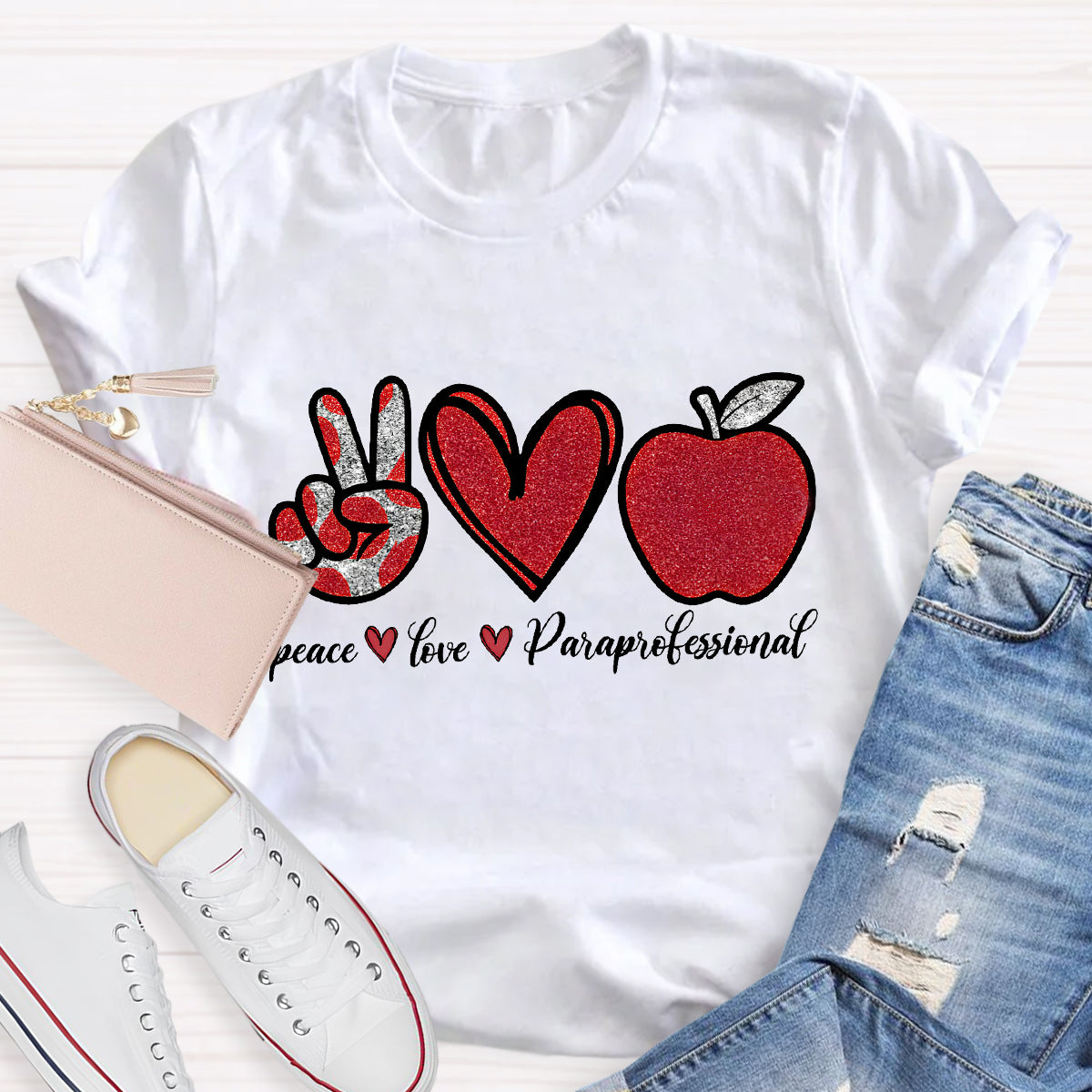 Peace Love Professional Teacher T-Shirt