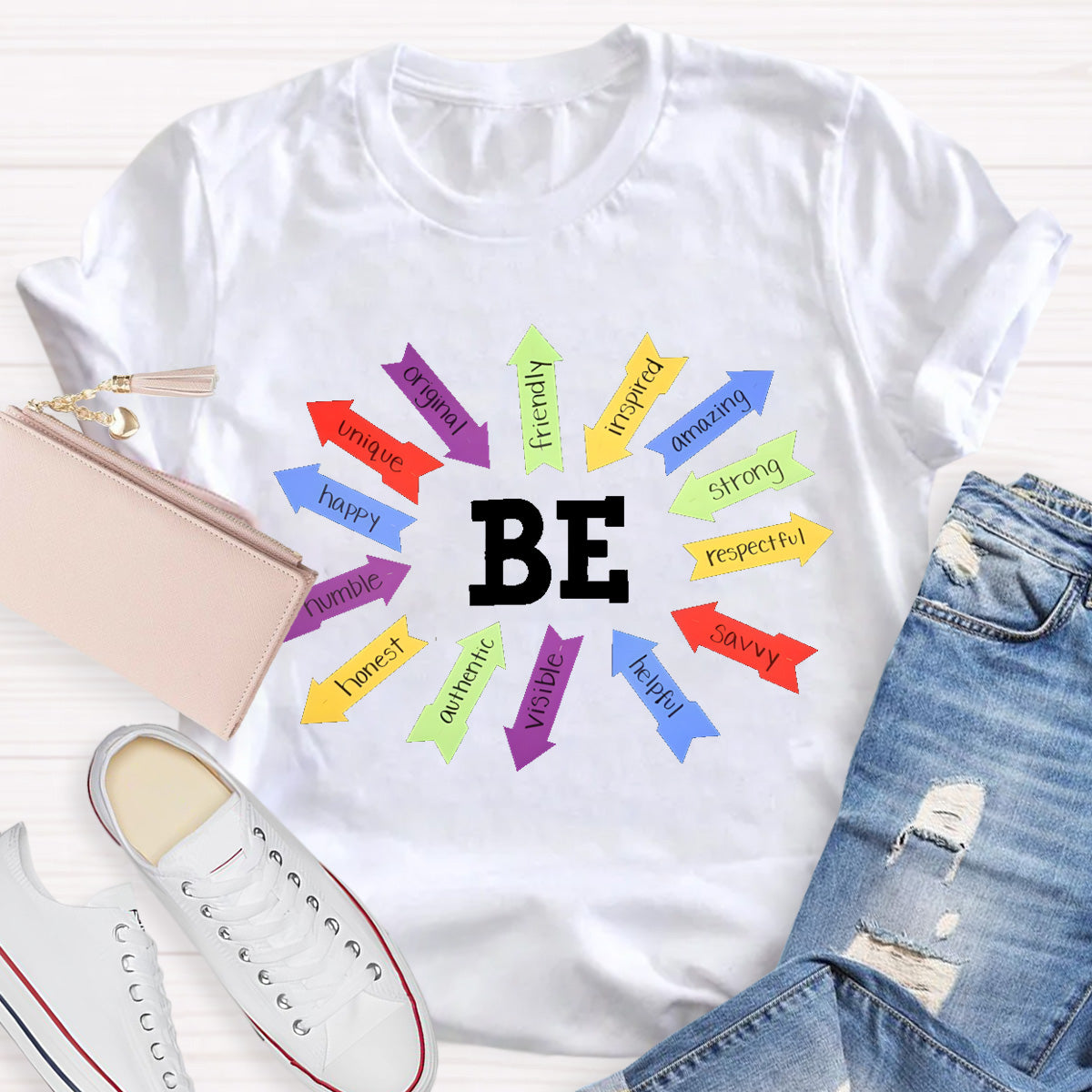 Be Strong Respectful Savvy Helpful Visible Honest Humble Happy Teacher T-Shirt