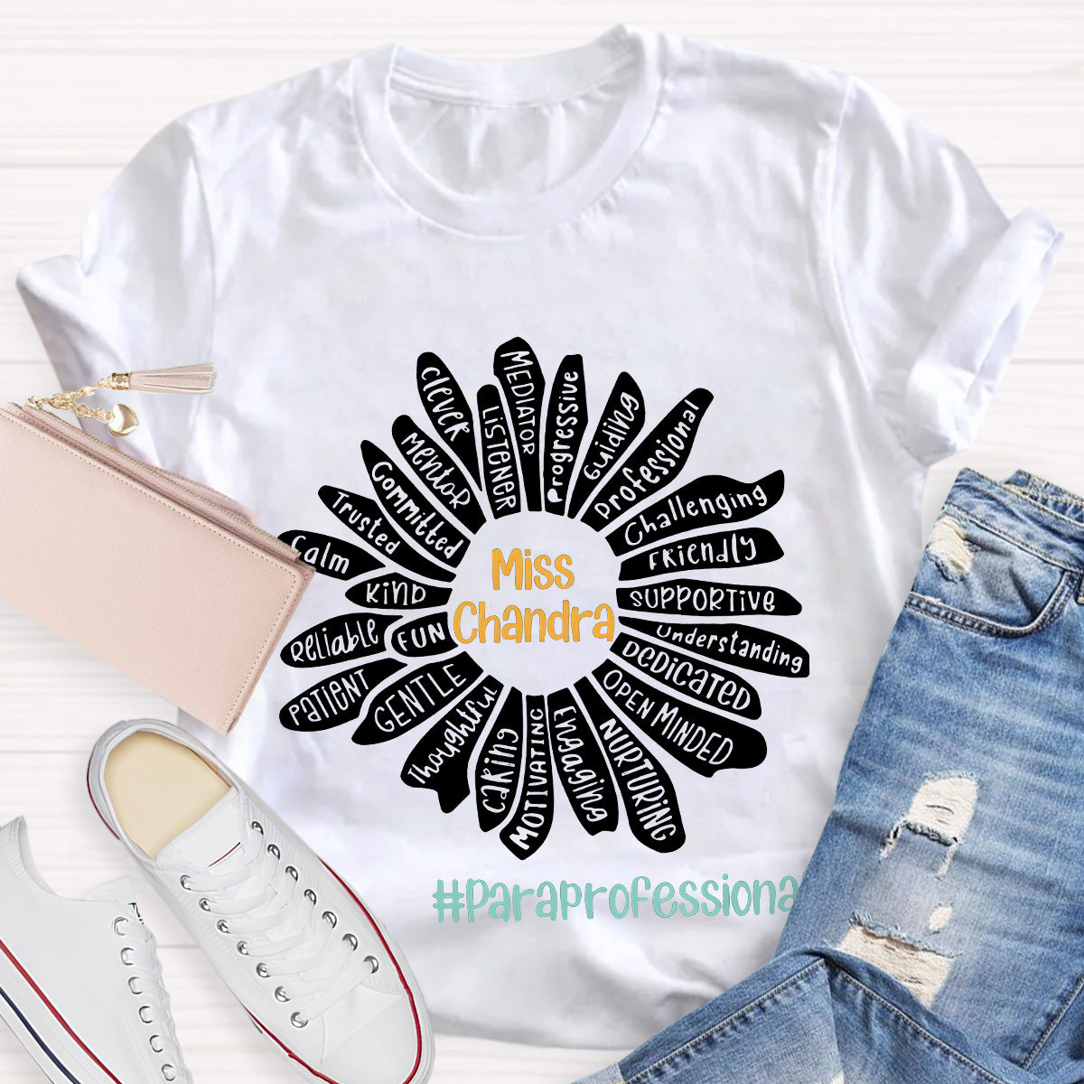 Personalized Para Name Open Minded Teacher T-Shirt