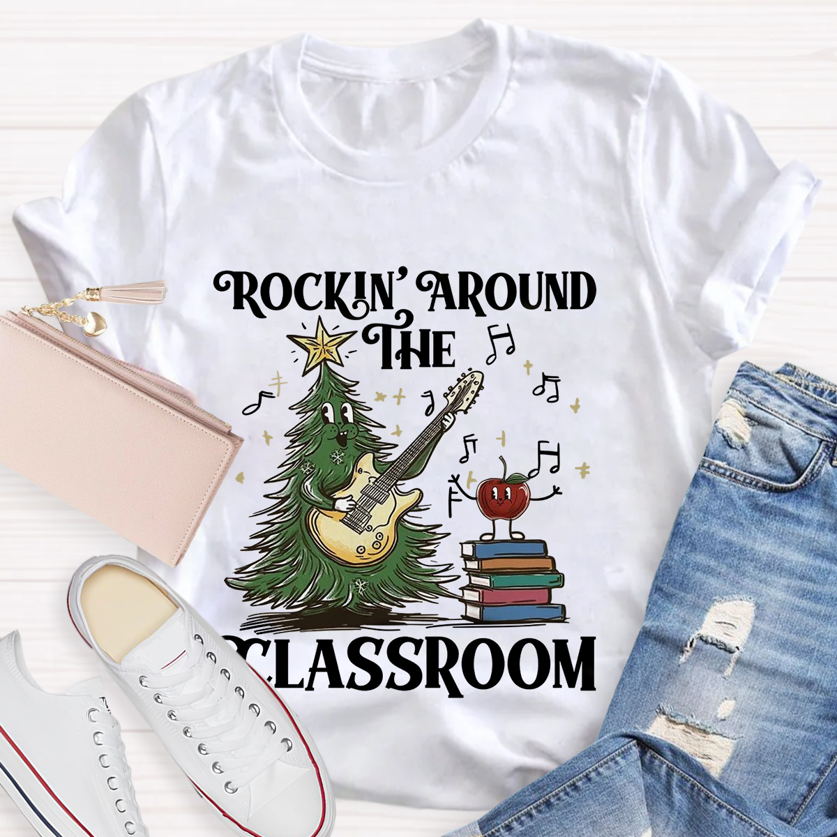 Rockin' Around The Classroom Teacher Christmas T-Shirt