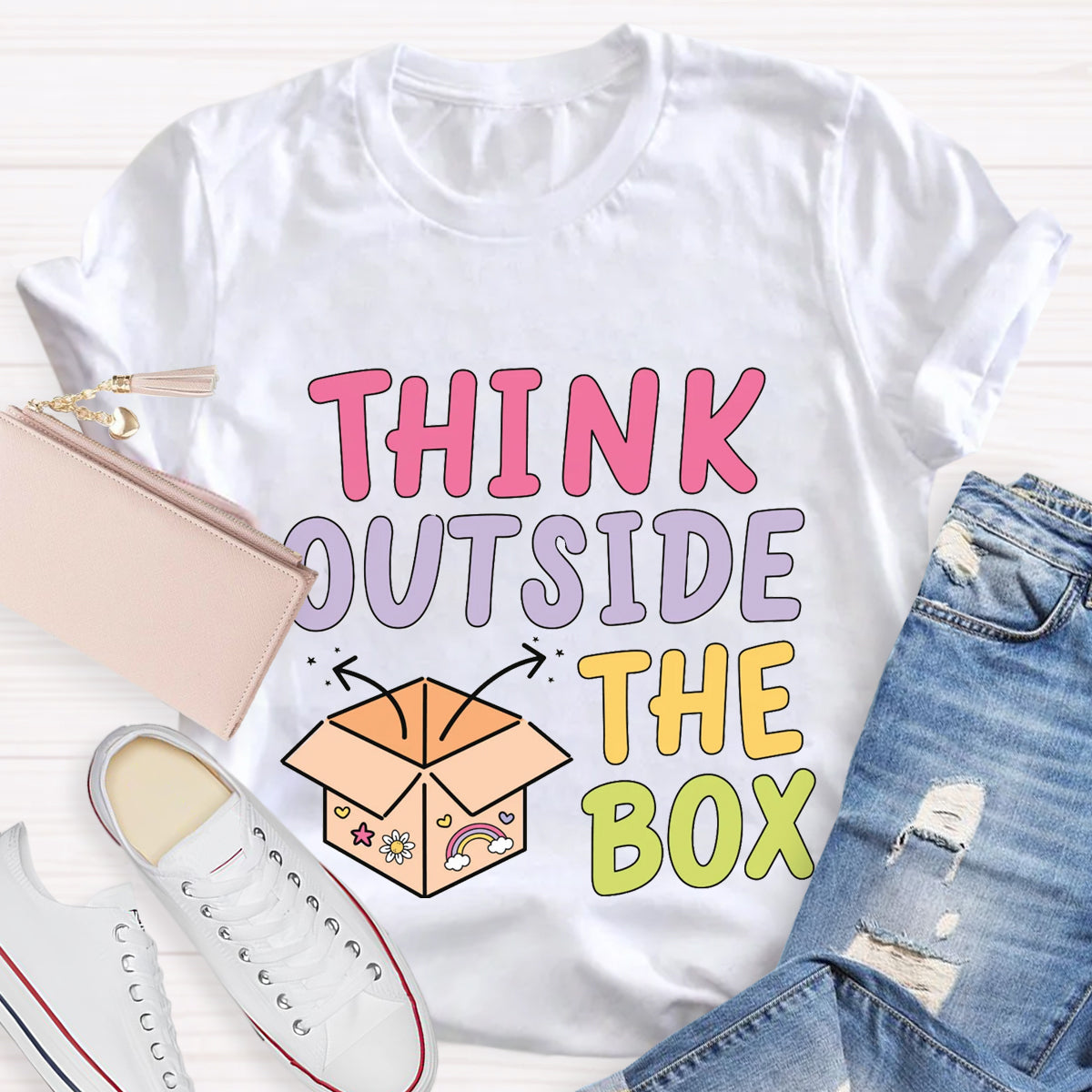 Think Out Side The Box Teacher T-Shirt