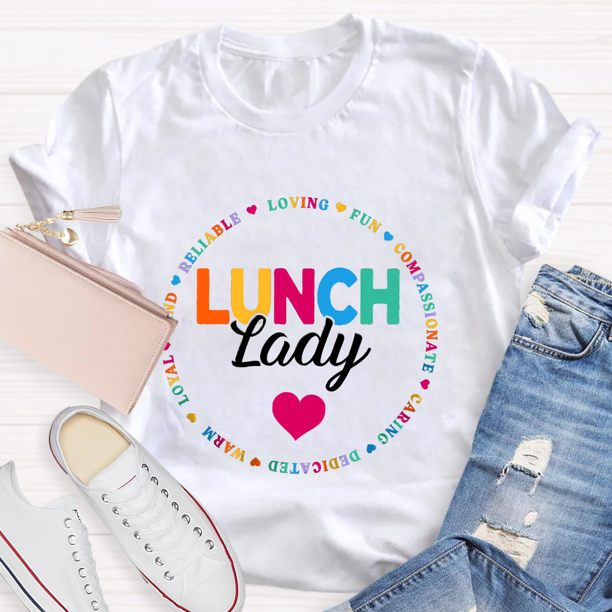 Lunch Lady Warm Heart Teacher T-Shirt