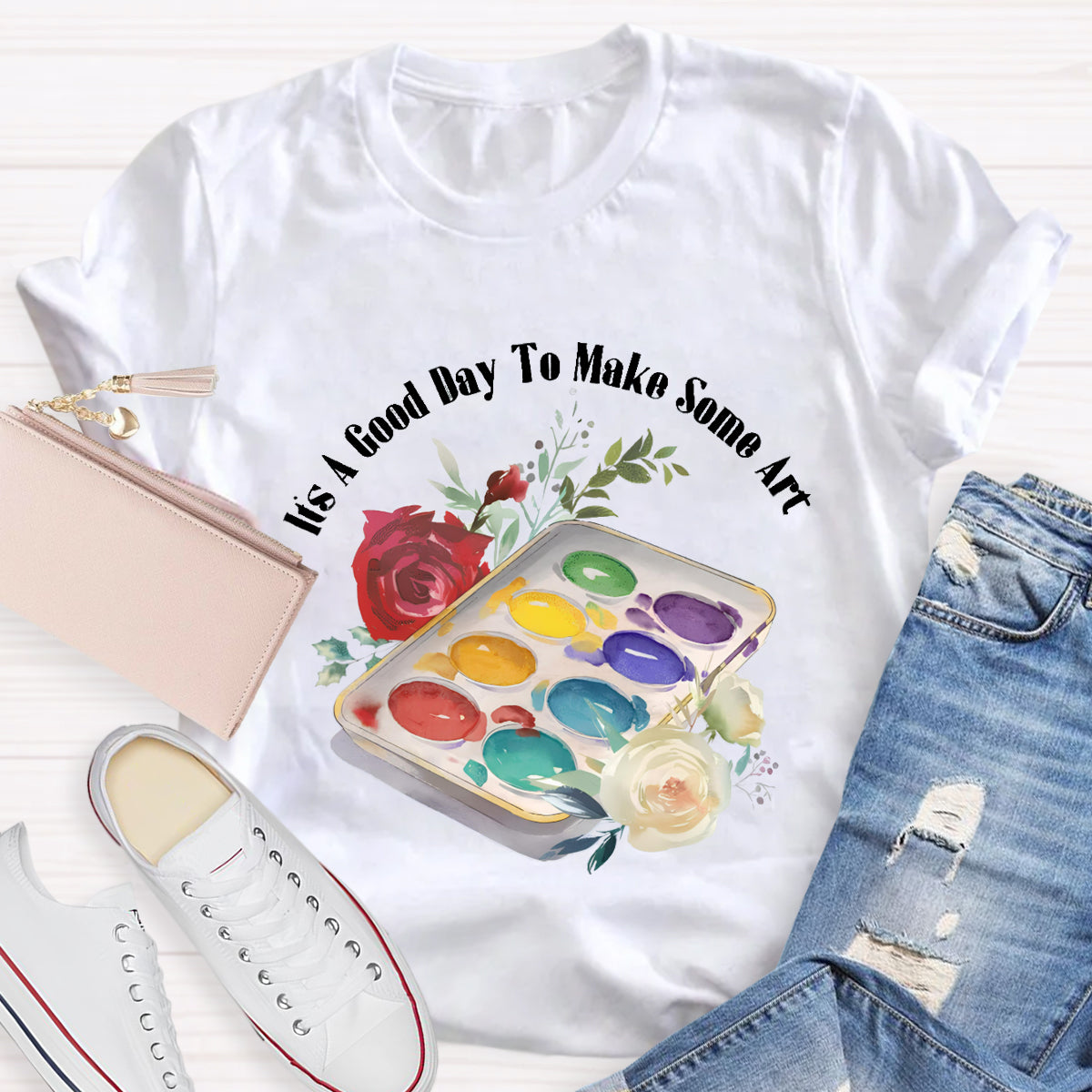 Floral It's A Good Day To Make Some Art Teacher T-Shirt