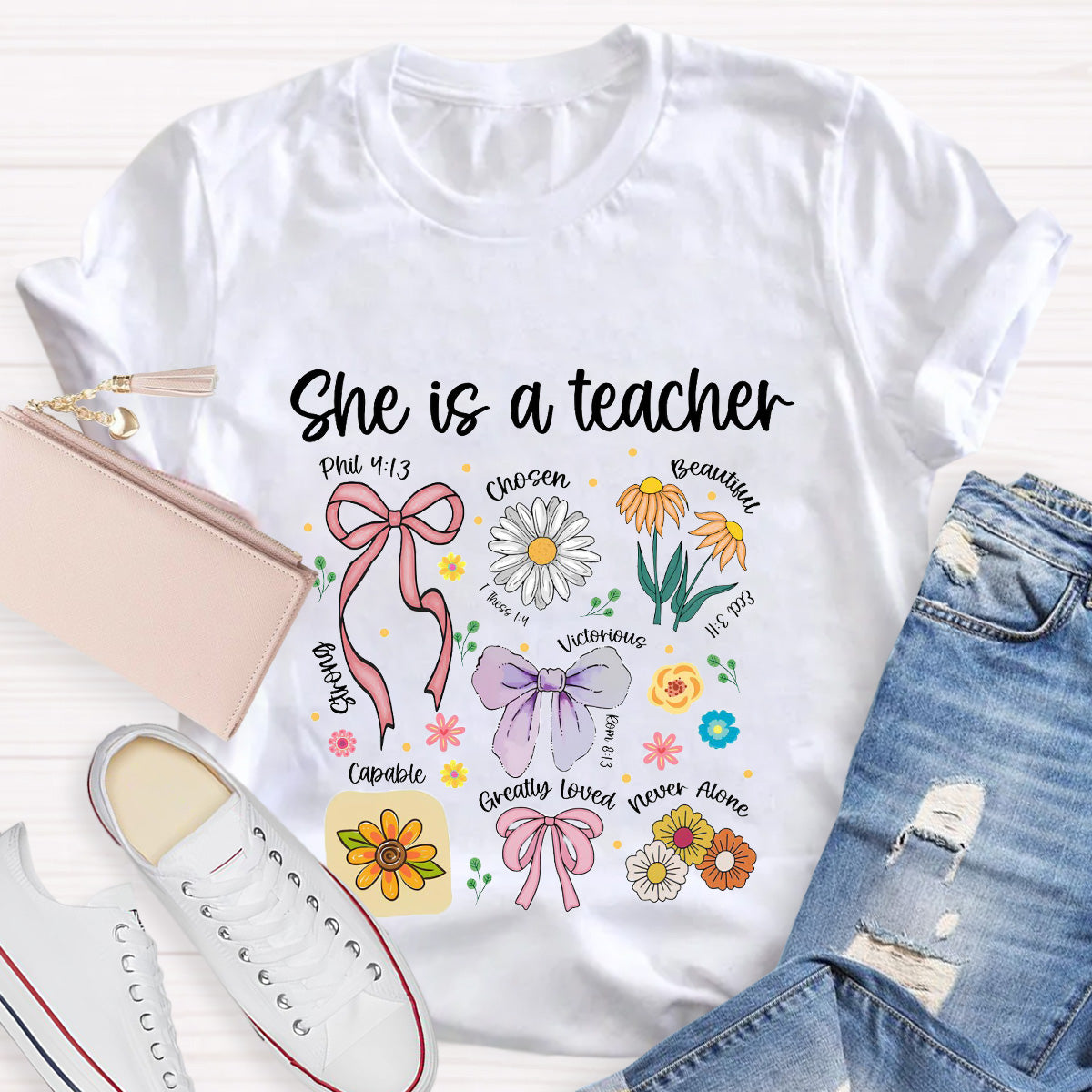 She Is A Teacher Beautiful Chosen Teacher T-Shirt