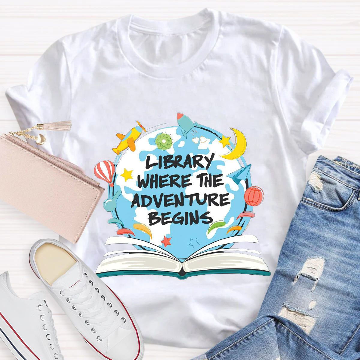 Library Where The Adventure Begins T-Shirt