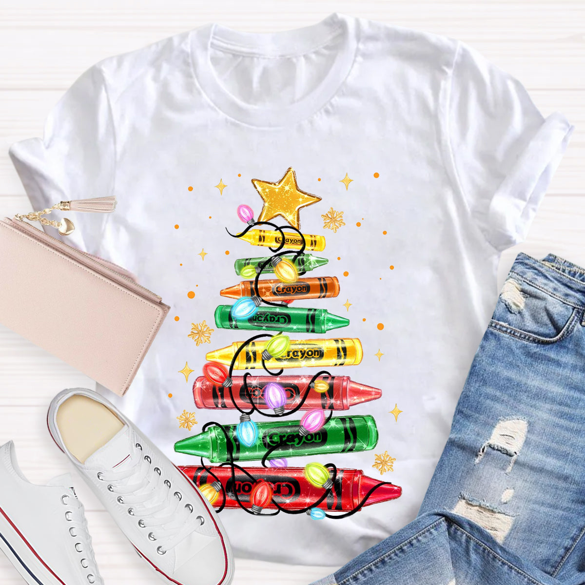Christmas Crayon Tree T-Shirt