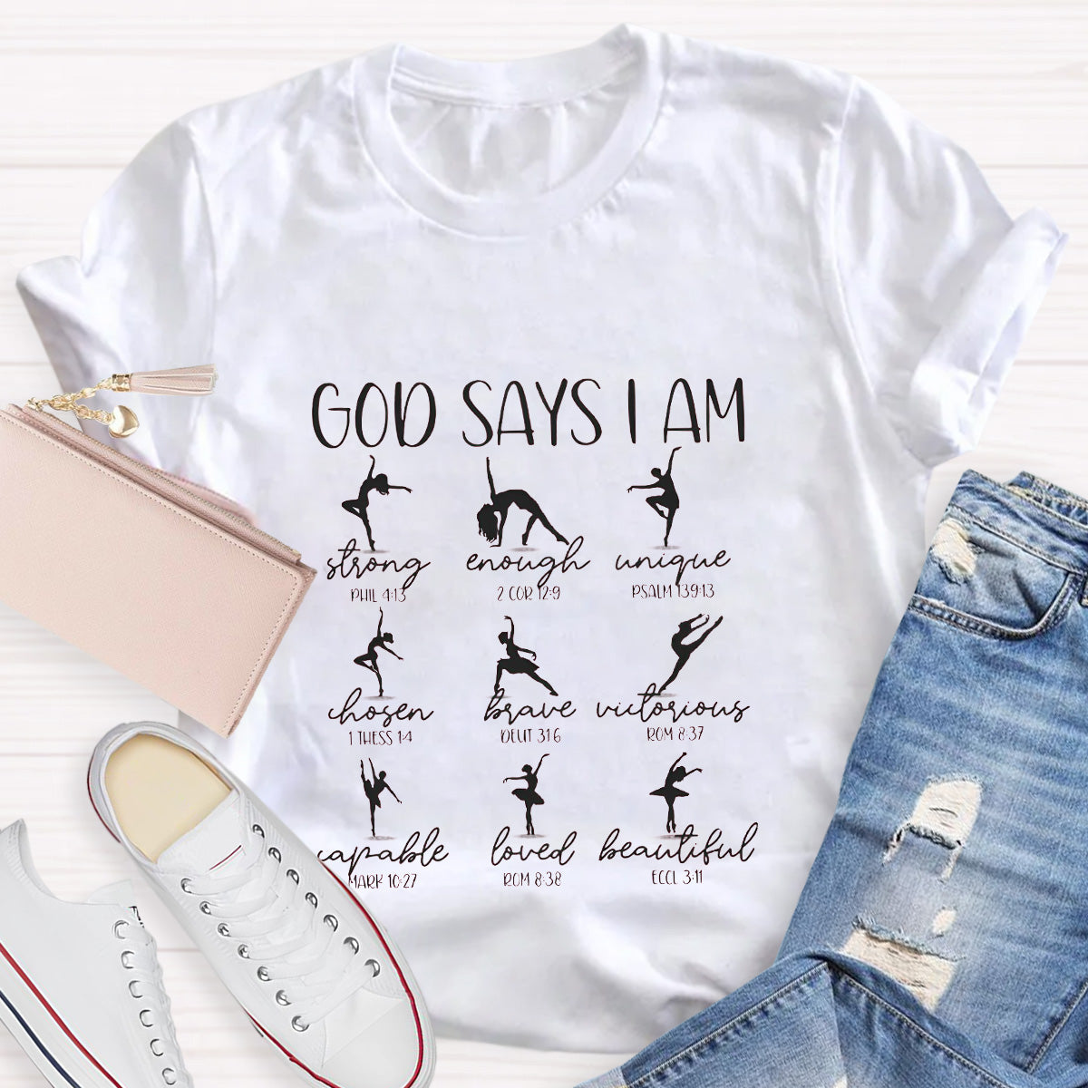 God Says I'm Strong Teacher T-Shirt