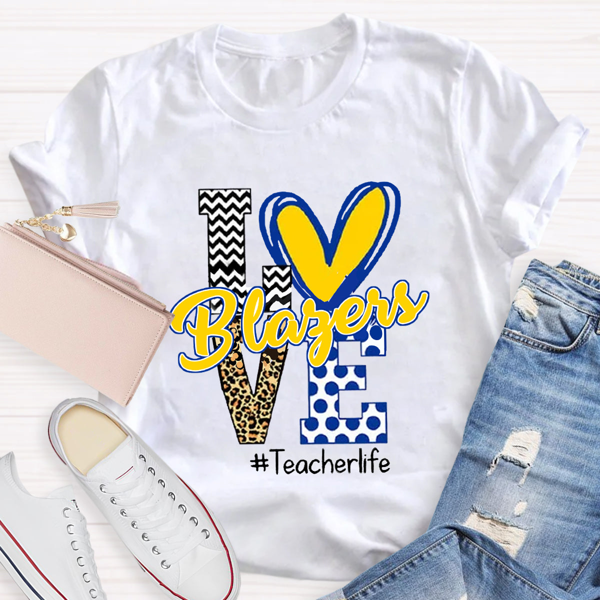 Personalized Love Mascot Teacher T-Shirt