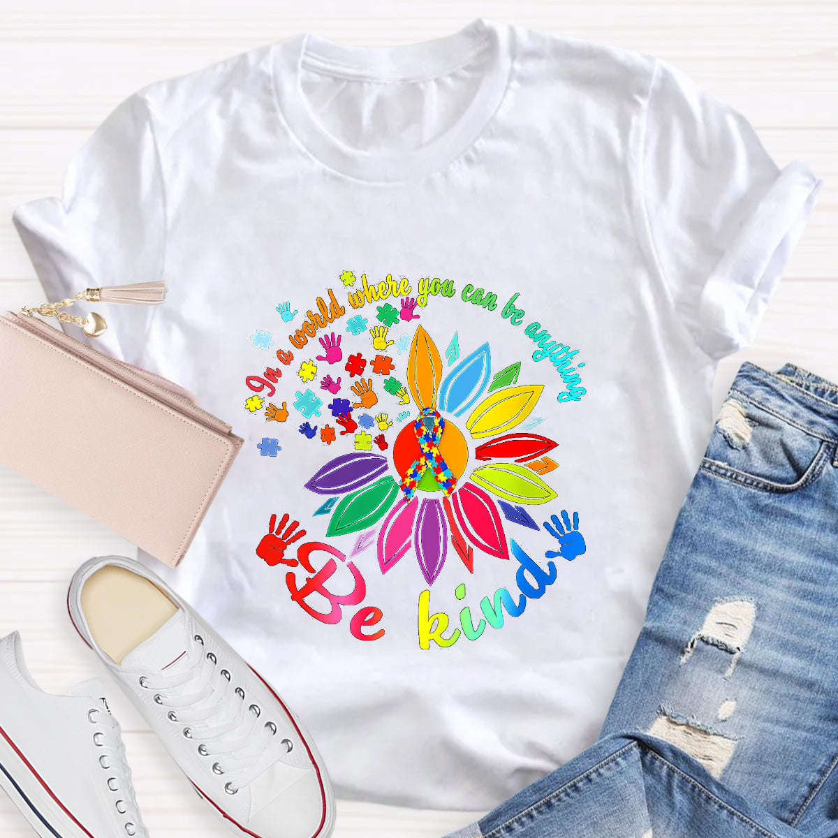 Be Kind Infinite symbol Sunflower Teacher T-Shirt
