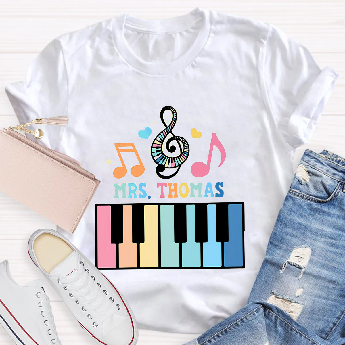 Personalize Name Piano Teacher T-Shirt