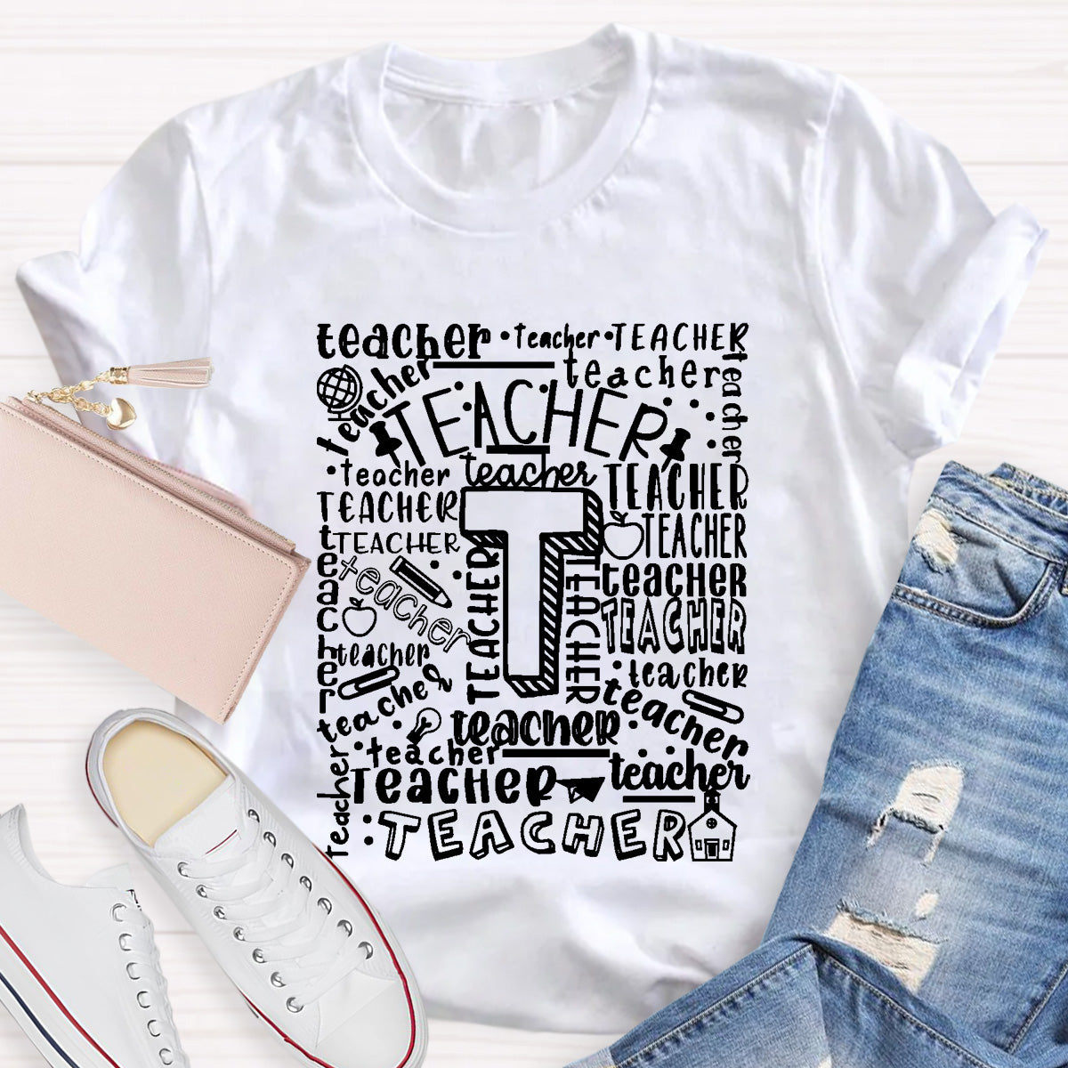 Optimistically And Positively Teacher T-Shirt