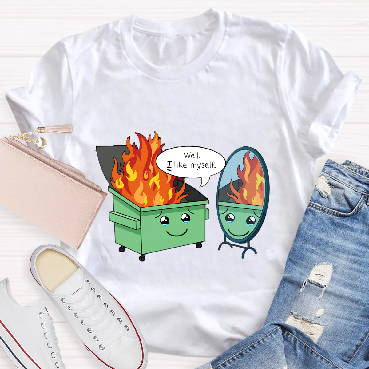 Self Love Funny Dumpster Fire T-Shirt