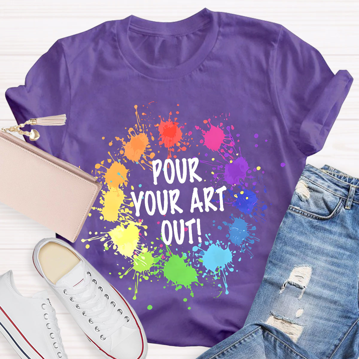 Pour Your Art Out Teacher T-Shirt