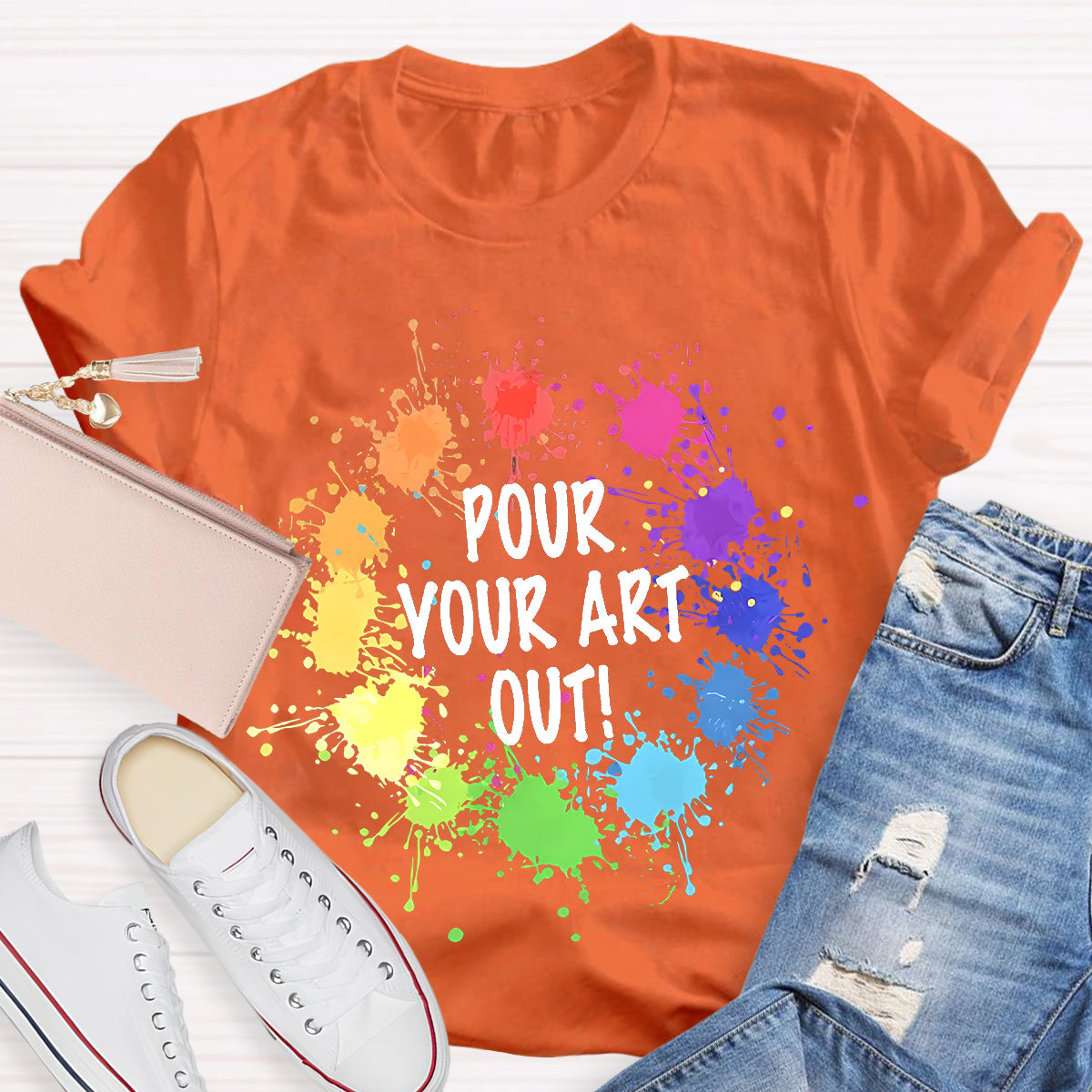 Pour Your Art Out Teacher T-Shirt