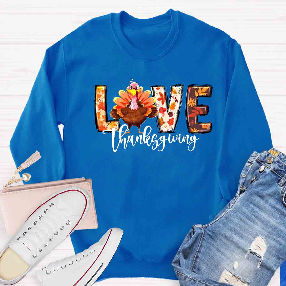 Fall Thanksgiving Turkey Sweatshirt