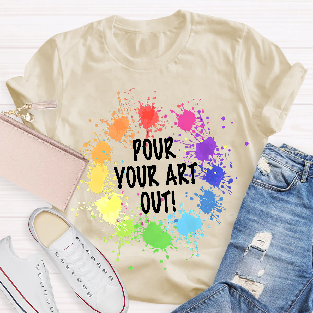 Pour Your Art Out Teacher T-Shirt
