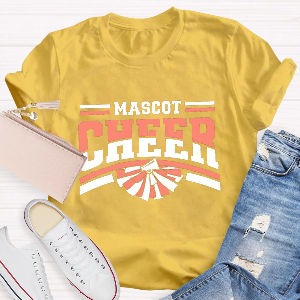 Personalized Mascot Cheer Teacher T-Shirt