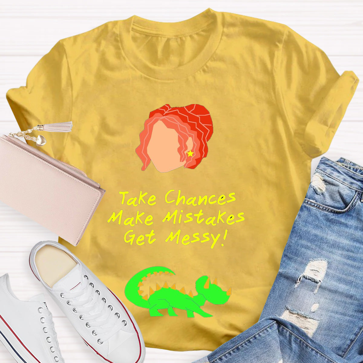 Take Chances Make Mistakes School Bus Teacher T-Shirt