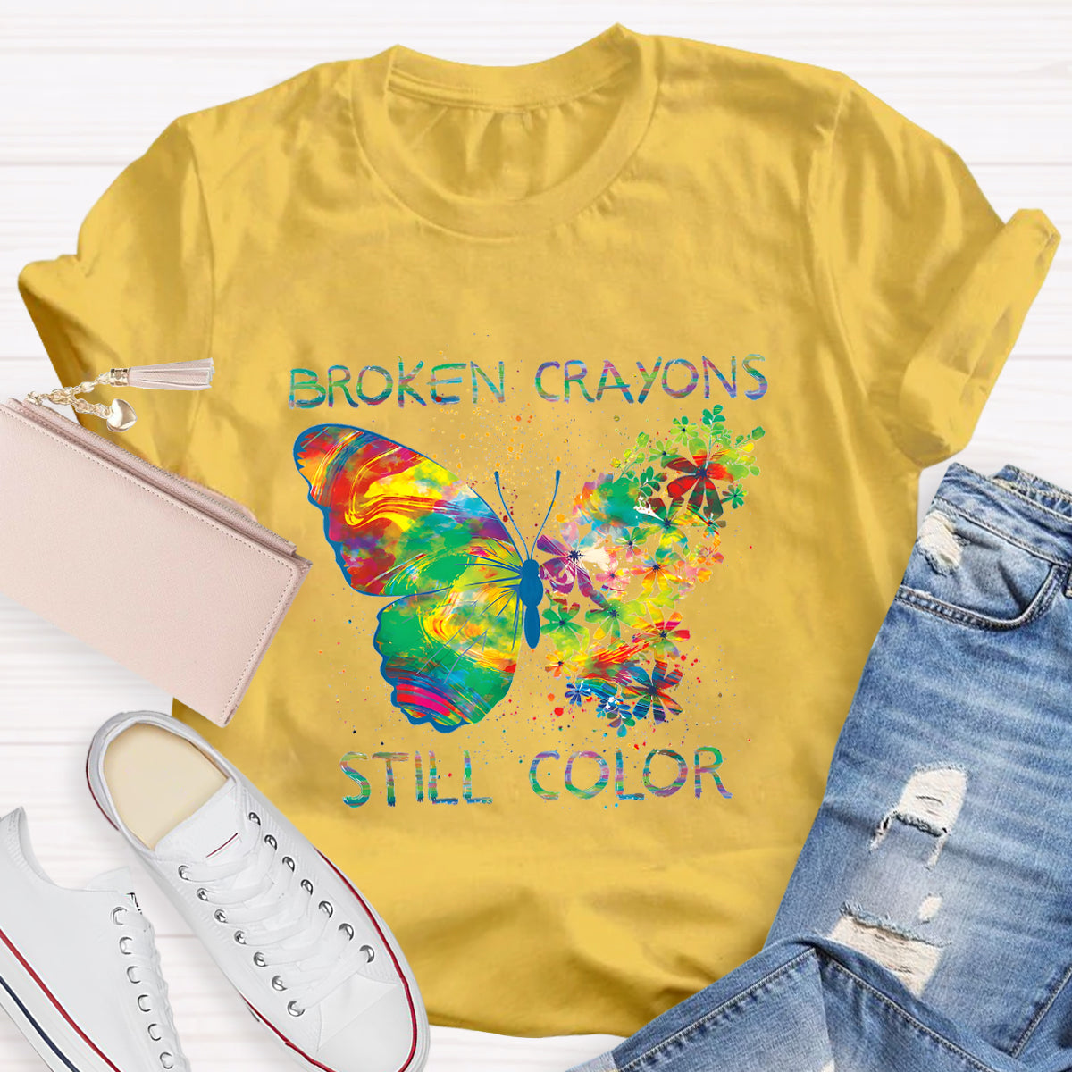 Broken Crayons Still Color Teacher T-Shirt