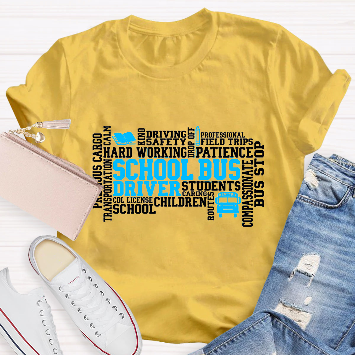 School Bus Driver Caring Students T-Shirt