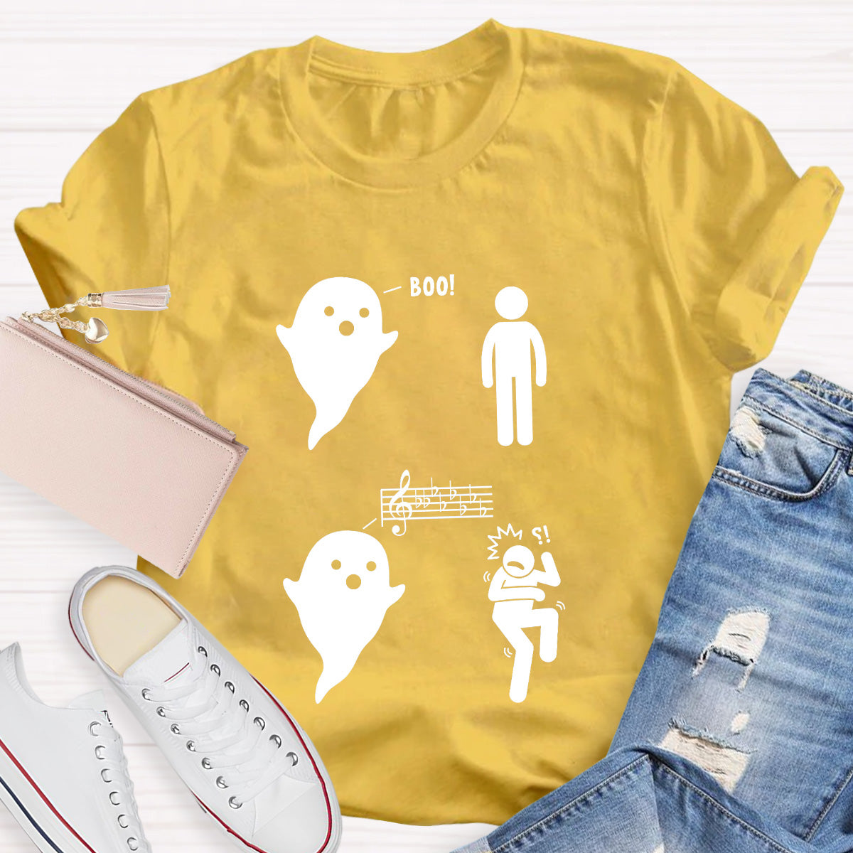 Scary Ghost And Music Teacher T-Shirt