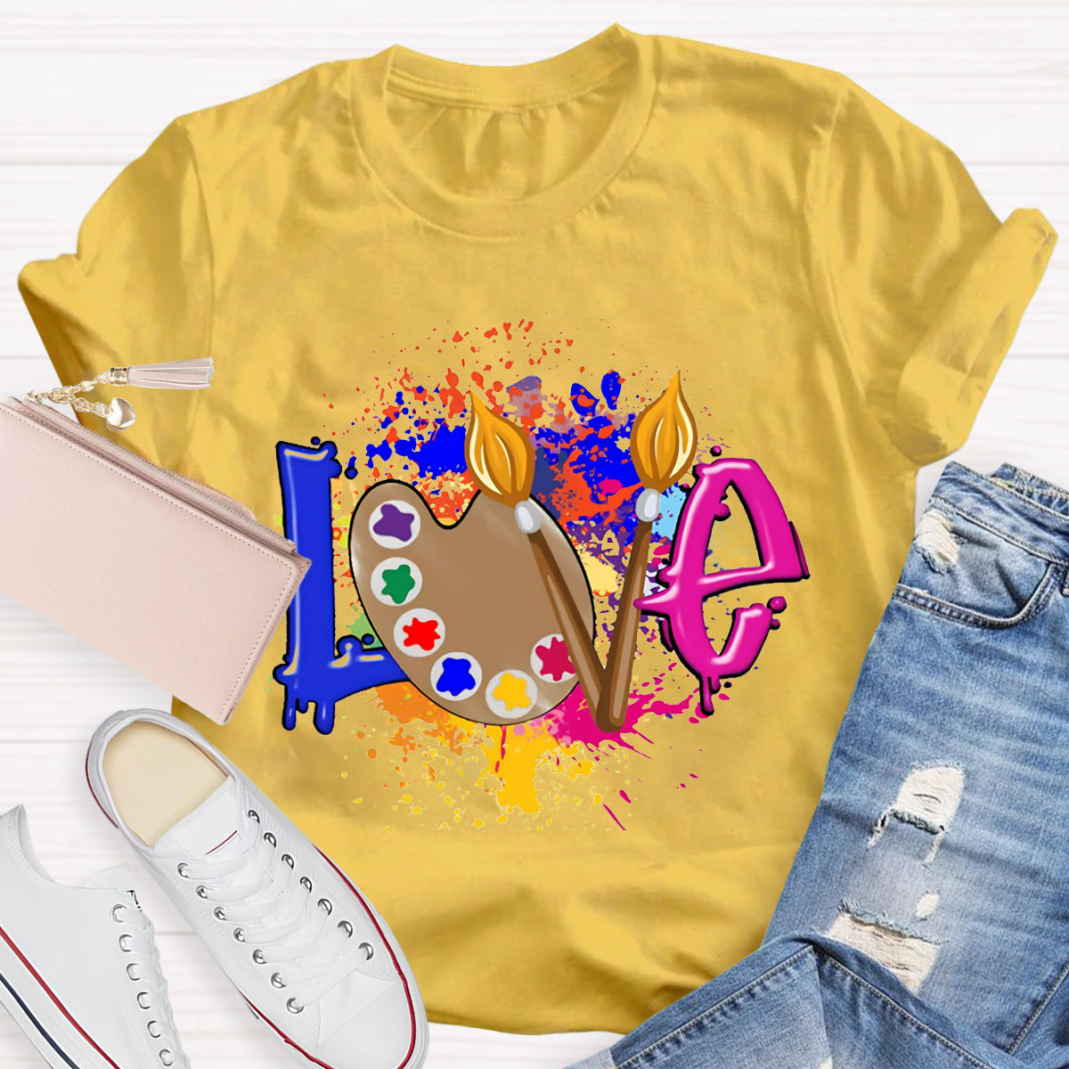 Love Art Color palette Teacher T-Shirt