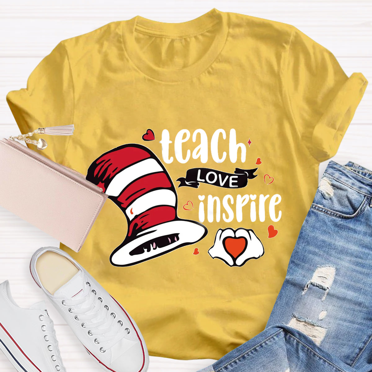 Teach Love Inspire Children's Books Teacher T-Shirt