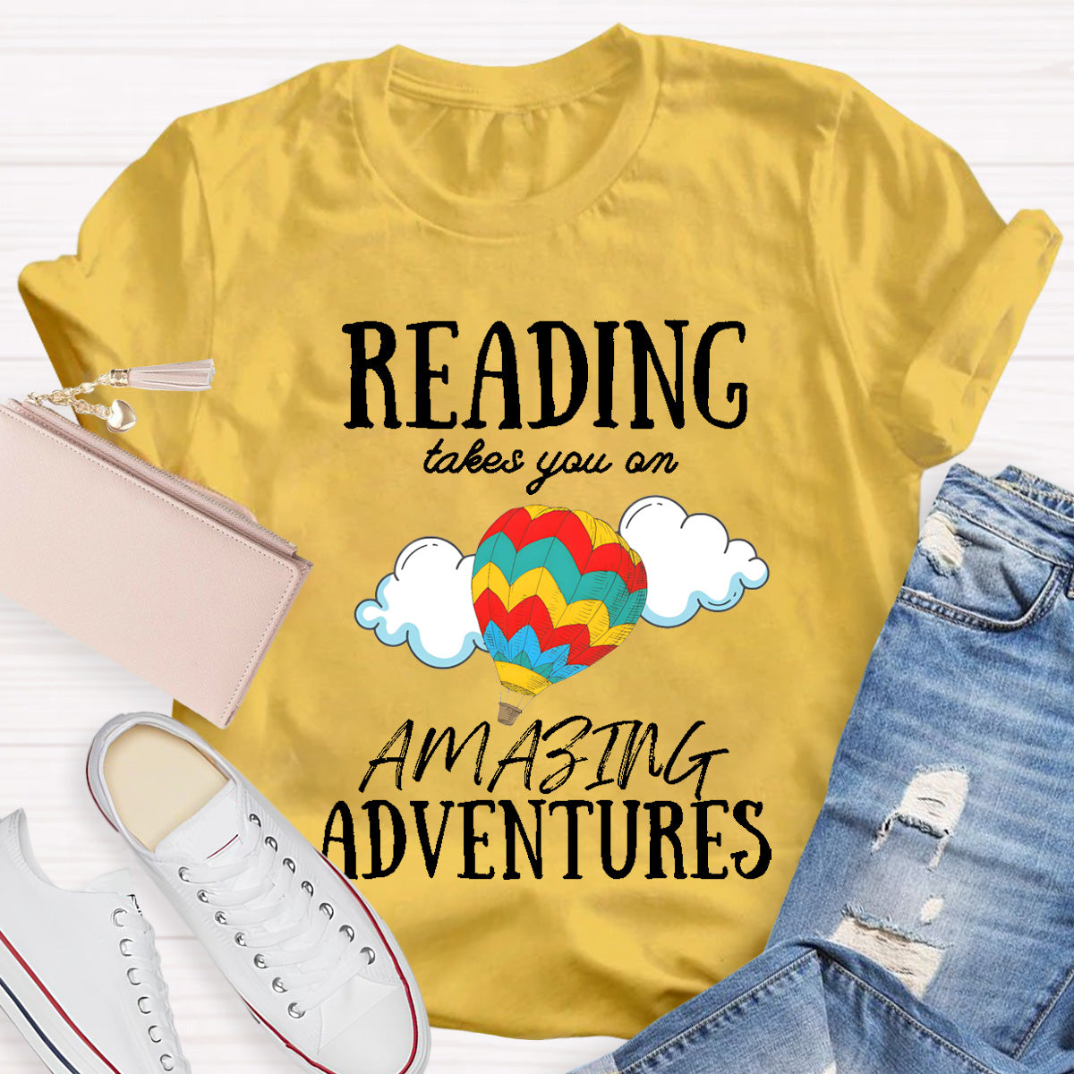 Reading Takes You On Amazing Adventures Teacher T-Shirt