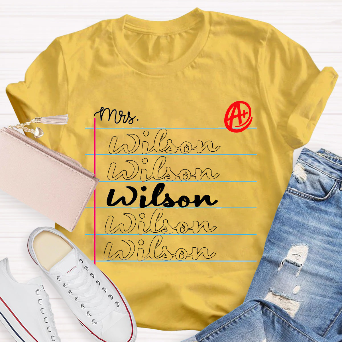Personalized Name Notebook Teacher T-Shirt
