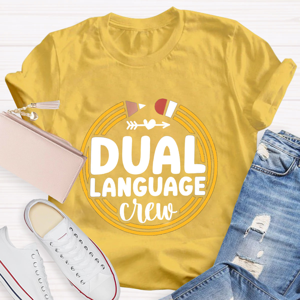 Dual Language Crew Teacher T-Shirt