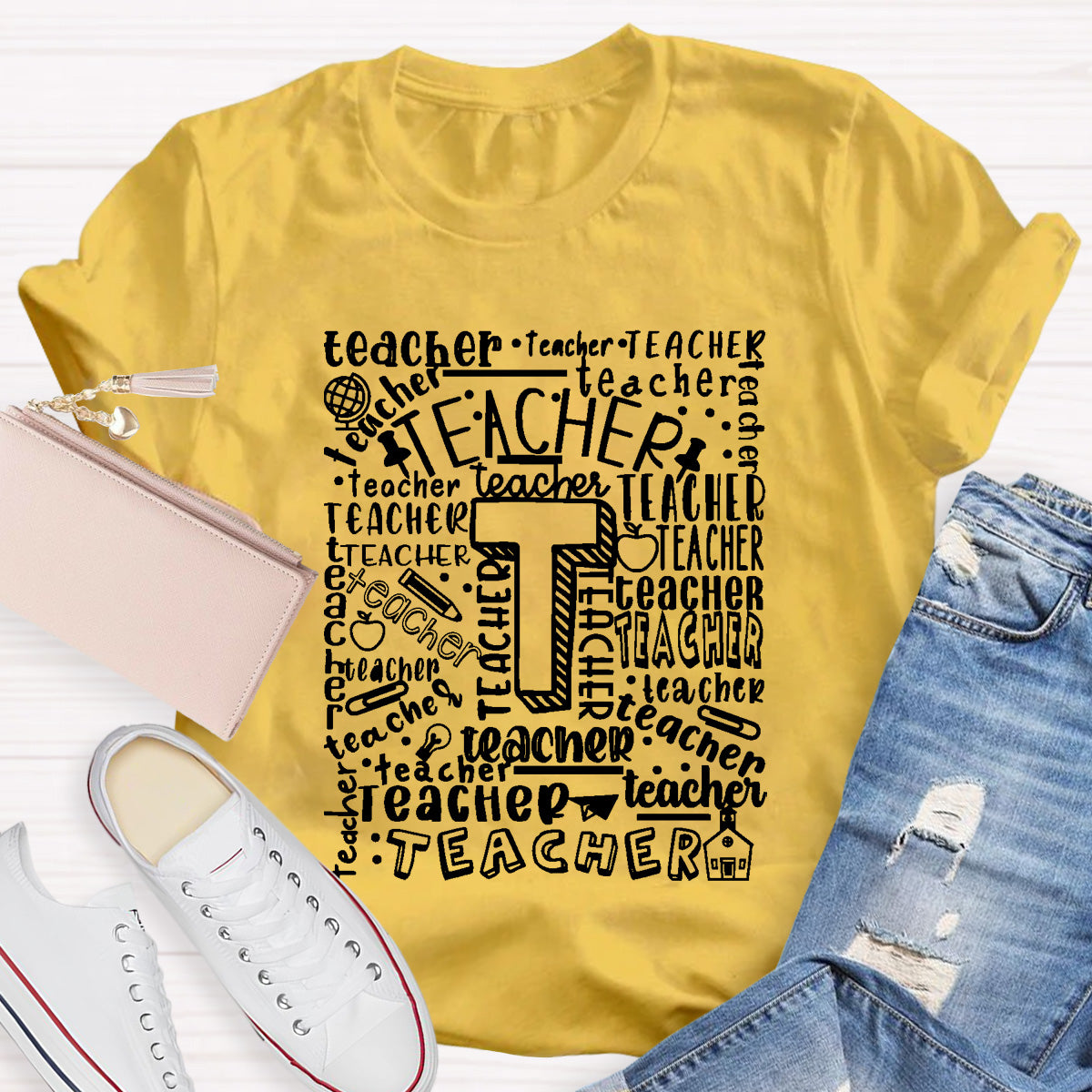 Optimistically And Positively Teacher T-Shirt