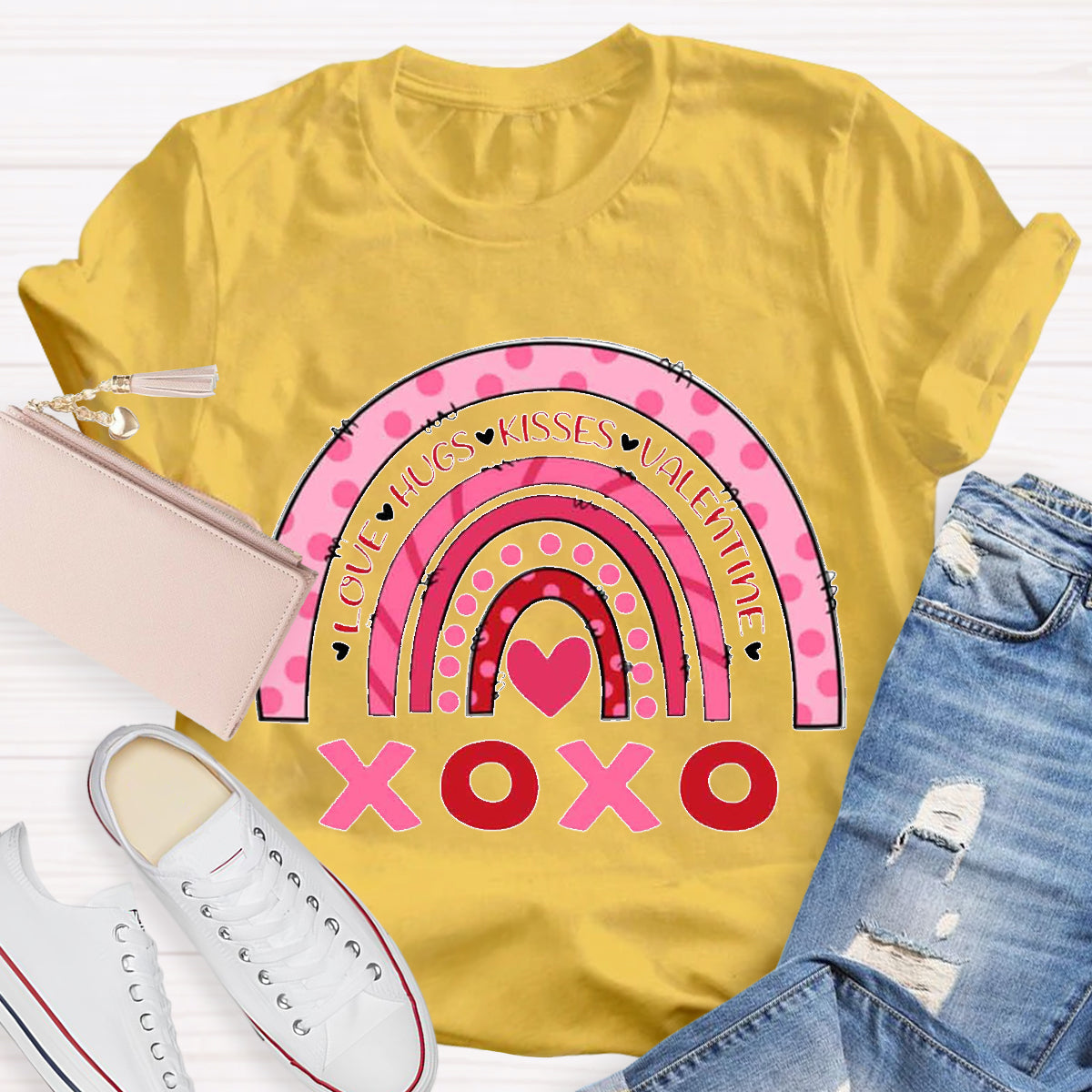 Love Hugs Kisses Valentines Teacher T-Shirt
