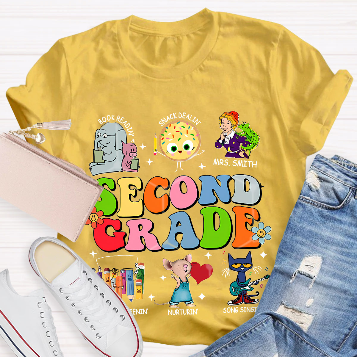Personalized Grade And Name Children's Books T-Shirt