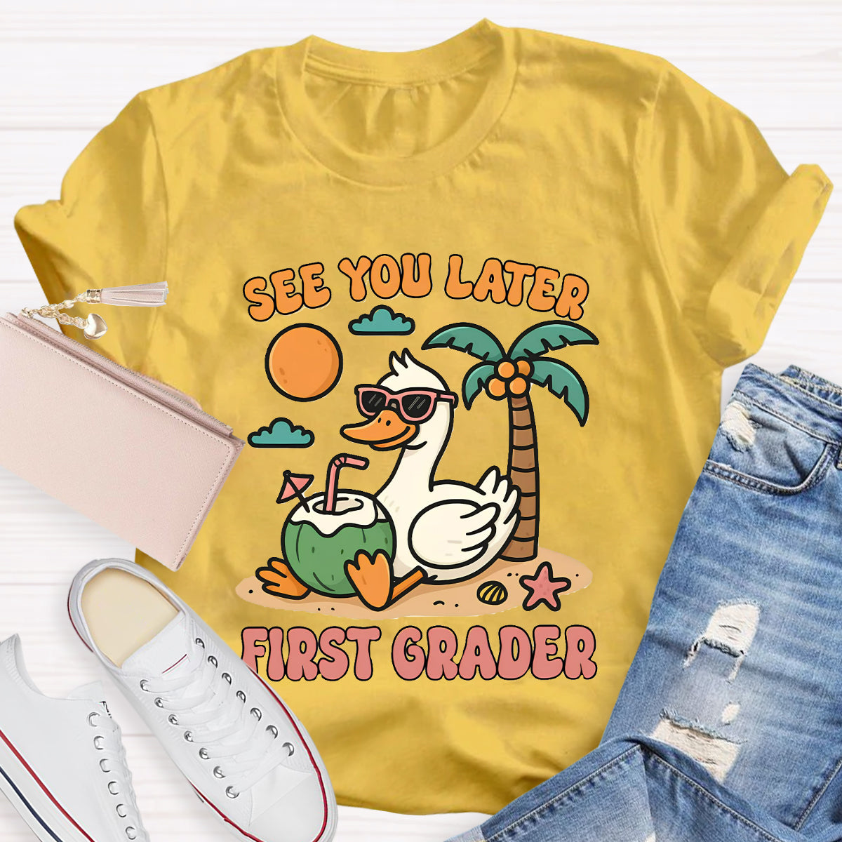 Personalized Grade See You Later Teacher T-Shirt
