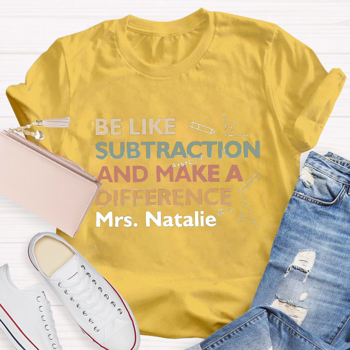 Personalized Name Make A Difference Teacher T-Shirt