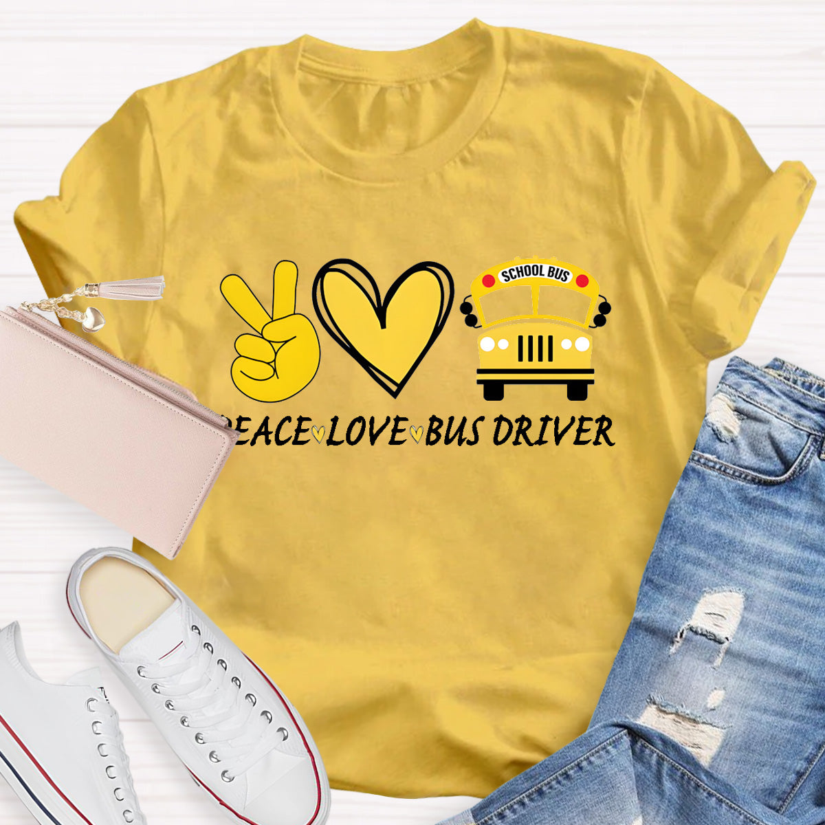 Peace Love Bus Driver T-Shirt