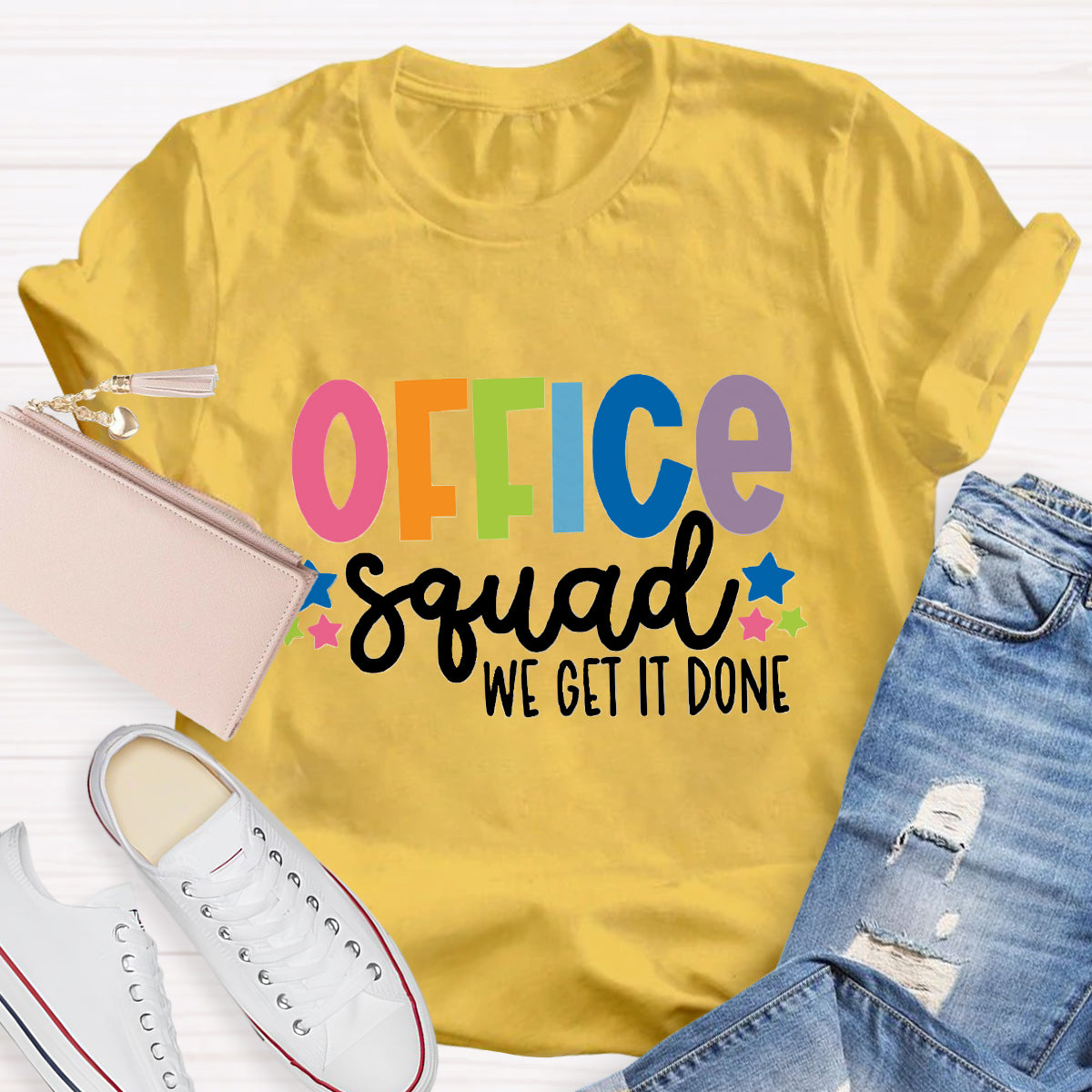Office Squad We Get It Done Teacher T-Shirt