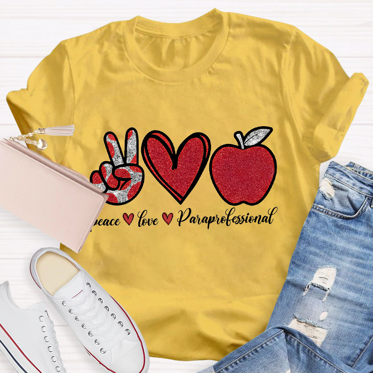 Peace Love Professional Teacher T-Shirt