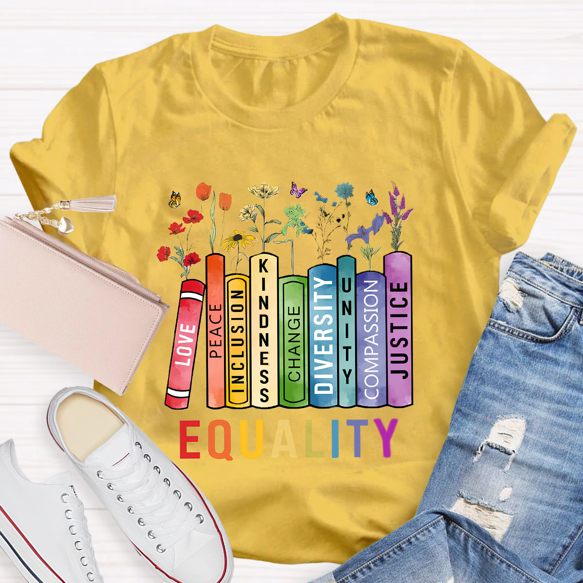 Equality Love Kindness Teacher T-Shirt