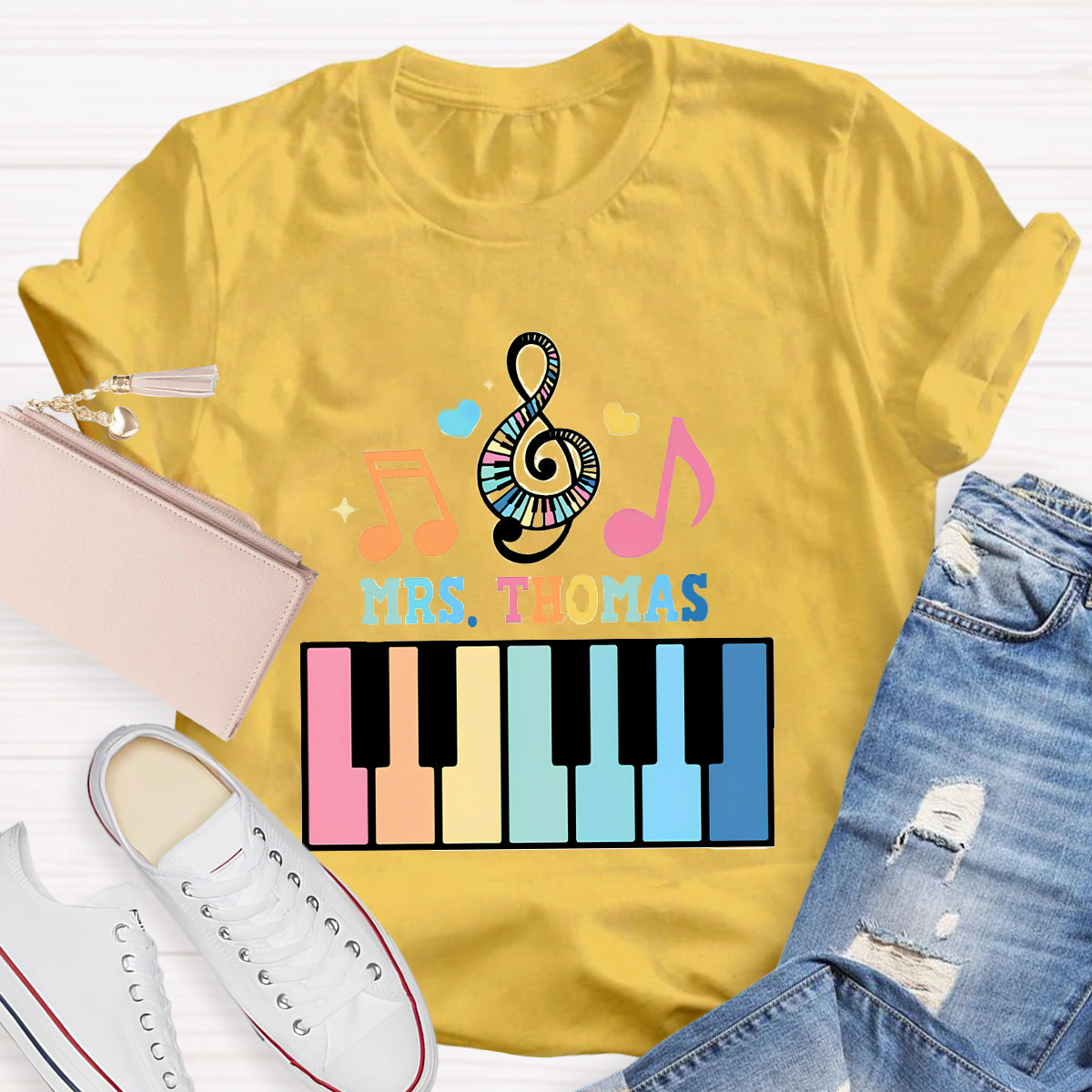 Personalize Name Piano Teacher T-Shirt