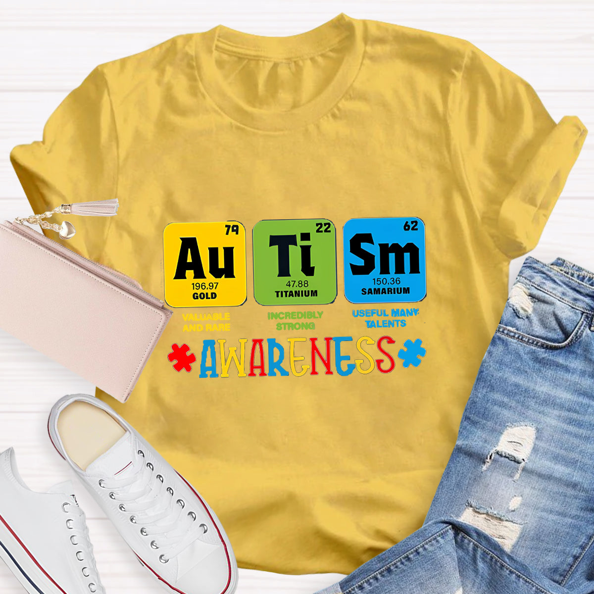 Autism Awareness Chemical Elements Teacher T-Shirt
