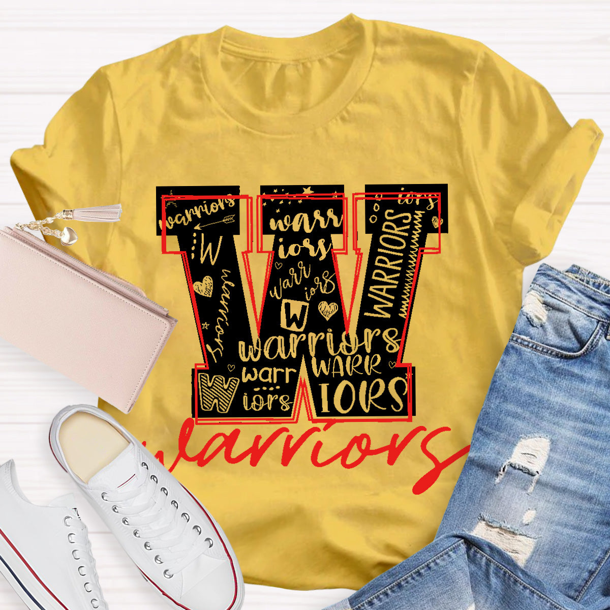 Personalized School Mascot Warriors Teacher T-Shirt