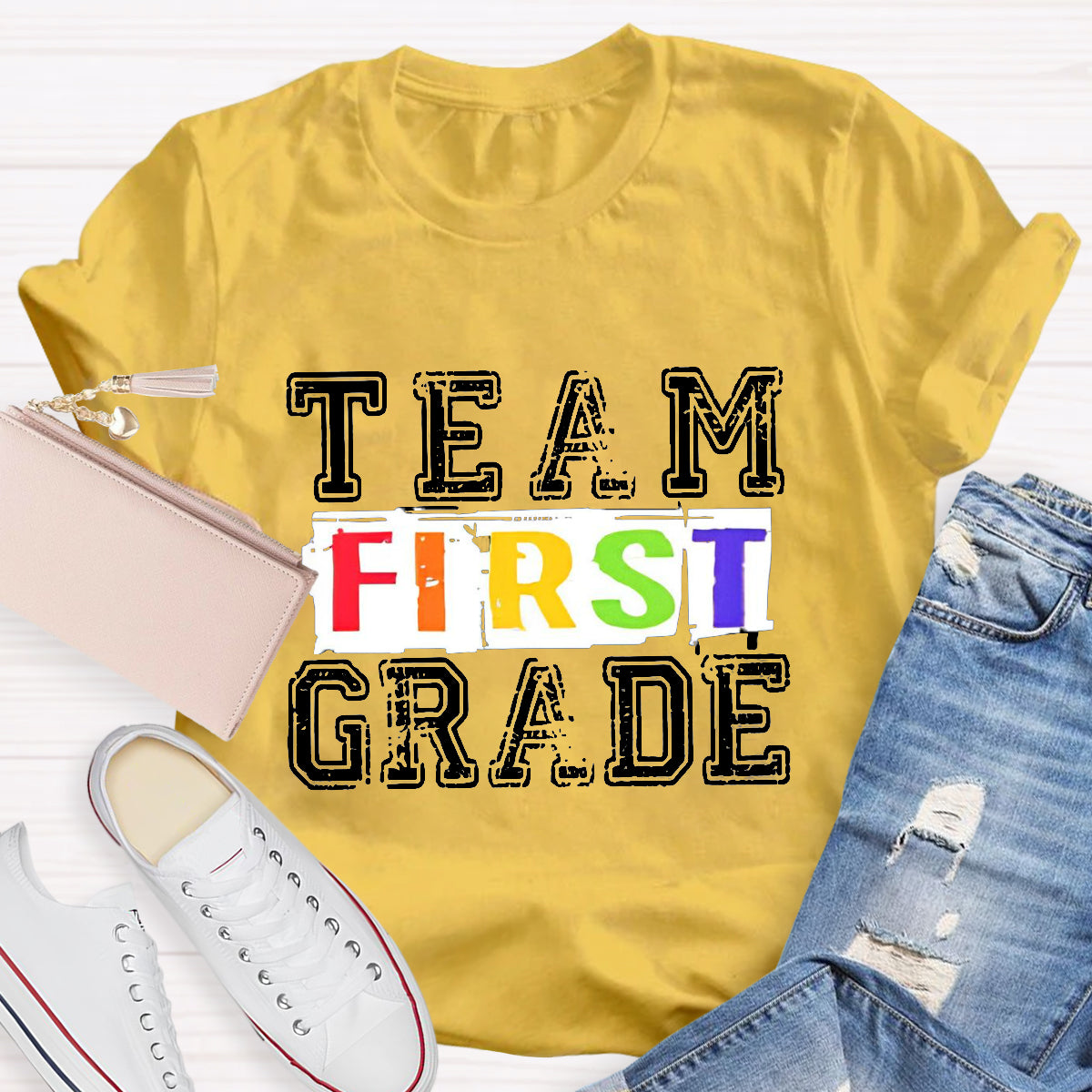 Personalized Grade First Grade Team Teacher T-Shirt