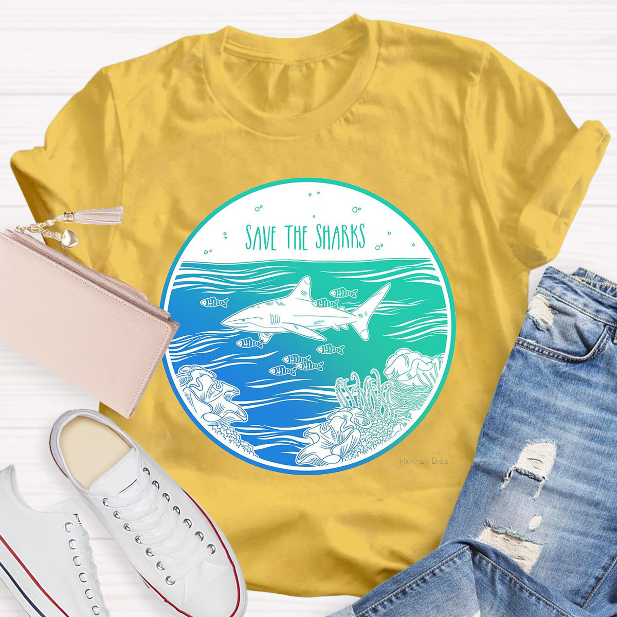 Save The Sharks Teacher T-Shirt