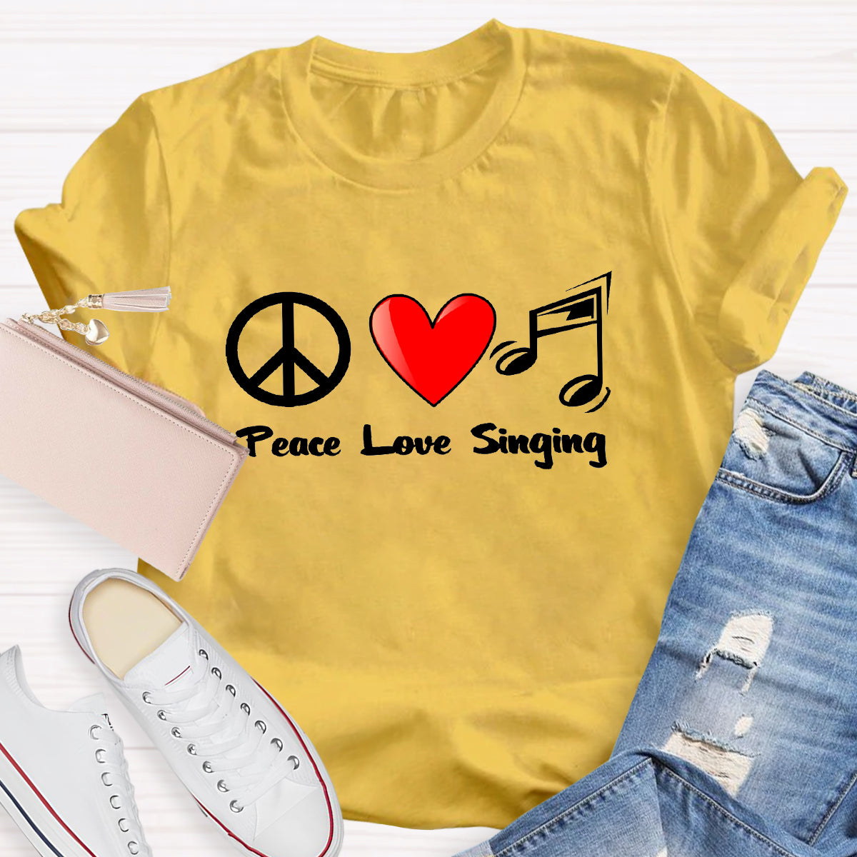 Peace Love Singing Music Teacher T-Shirt