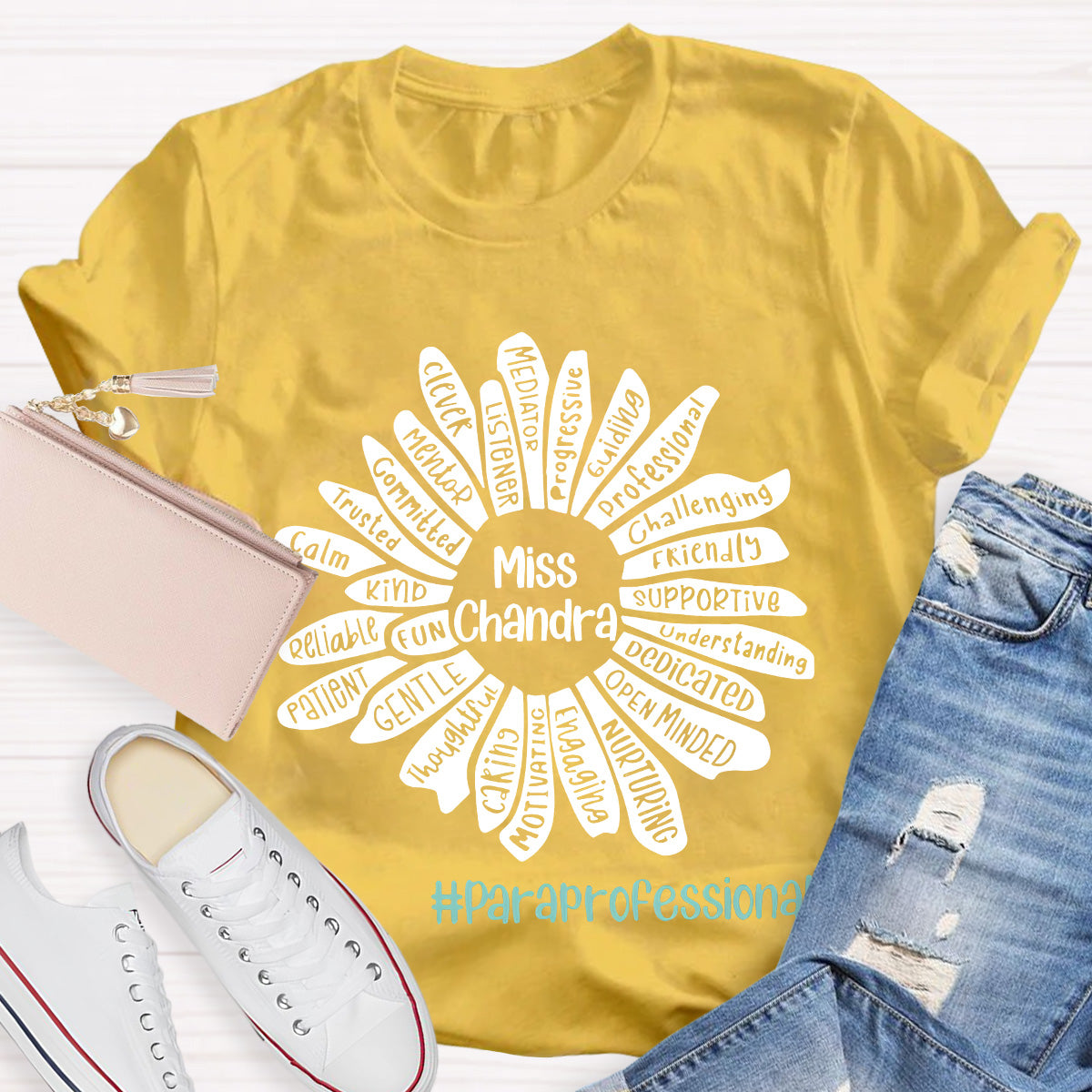 Personalized Para Name Open Minded Teacher T-Shirt