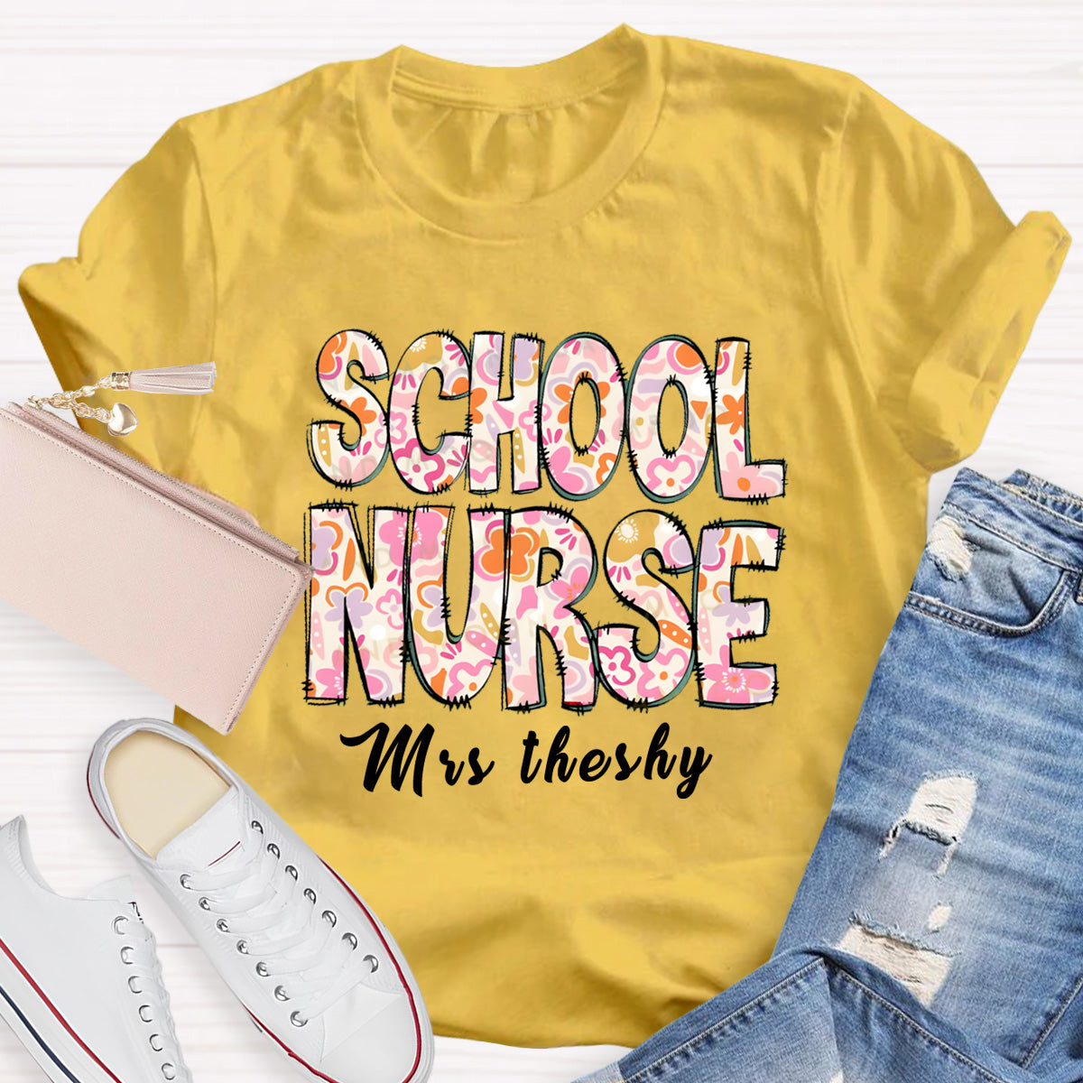 Personalized Name School Nurse Miss Theshy T-Shirt
