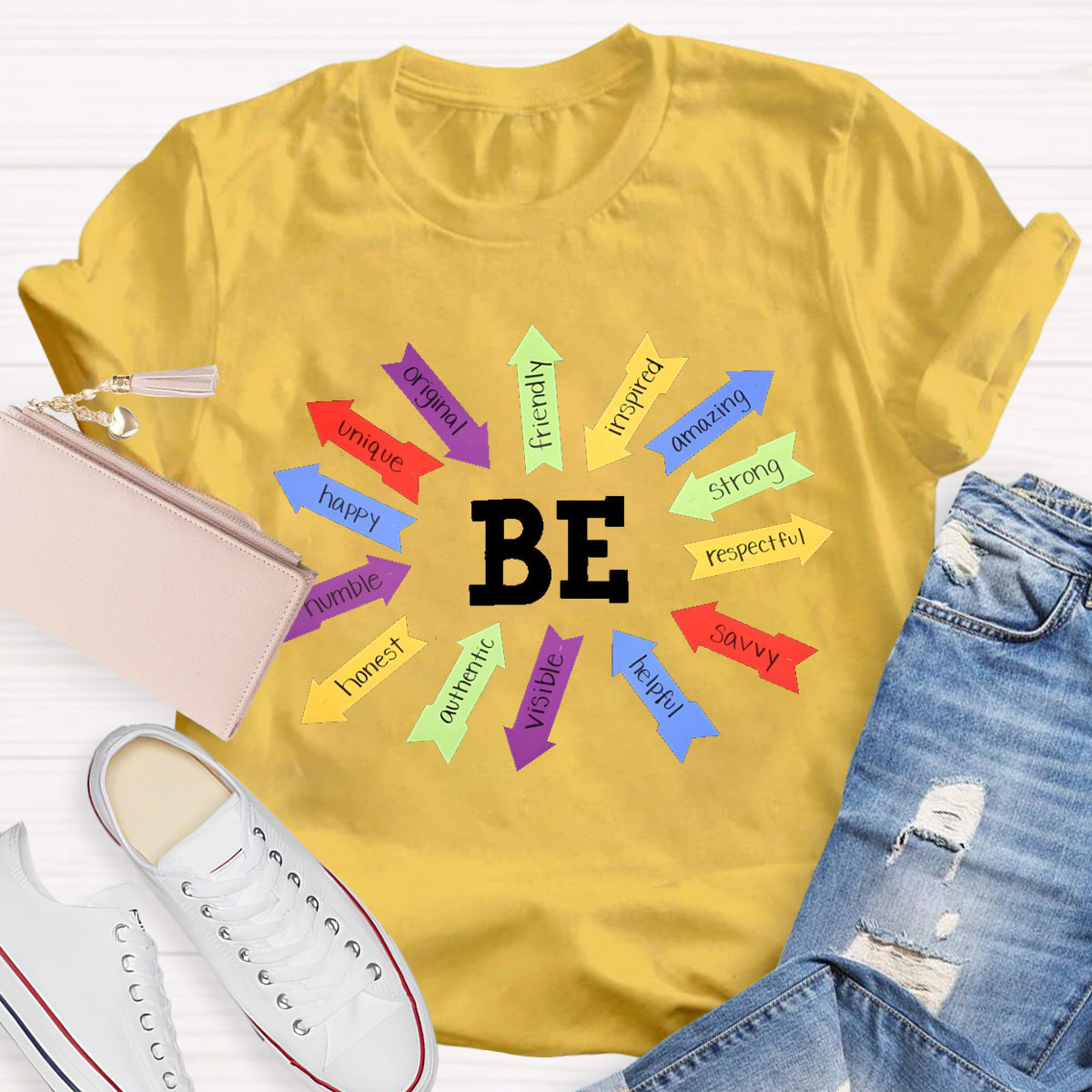 Be Strong Respectful Savvy Helpful Visible Honest Humble Happy Teacher T-Shirt