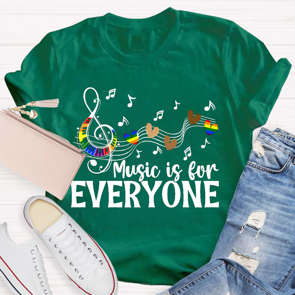Music Is For Everyone Teacher T-Shirt
