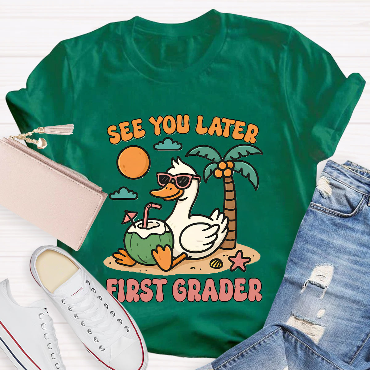 Personalized Grade See You Later Teacher T-Shirt